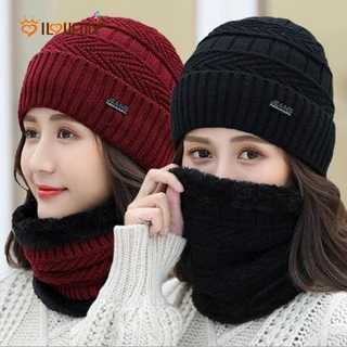 Mens Mesh Hat Thermal Woolen Windproof Plush Scarf Cap Hat 2PC Winter  Baseball Caps Embroiled Hats