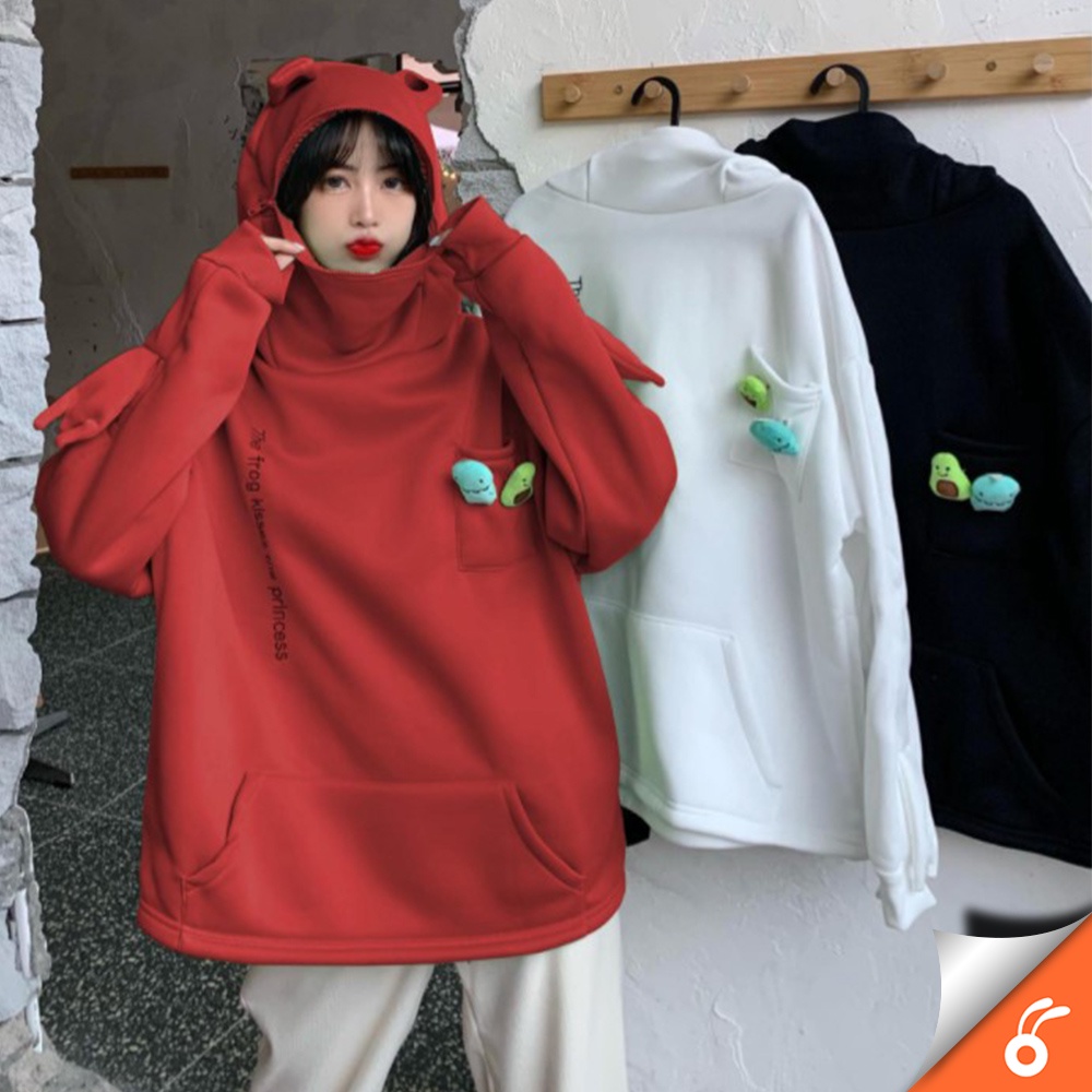 0215 KAR YEE Cute Frog Korean Style Hoodie Pullover Pocket Coat ...