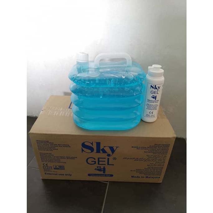 (Ready Stock) Skygel Brand Premium Ultrasound Gel 5kg/kettle (Blue or Clear) Blue Exp16/01/26