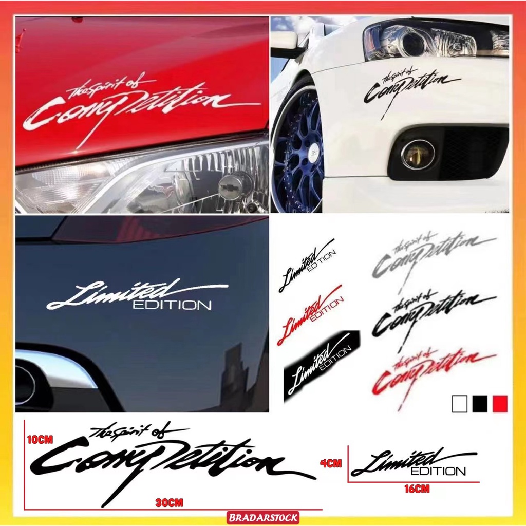 SPORTIVE CAR BODY STICKER Limited Edition The Spirit Of Competition