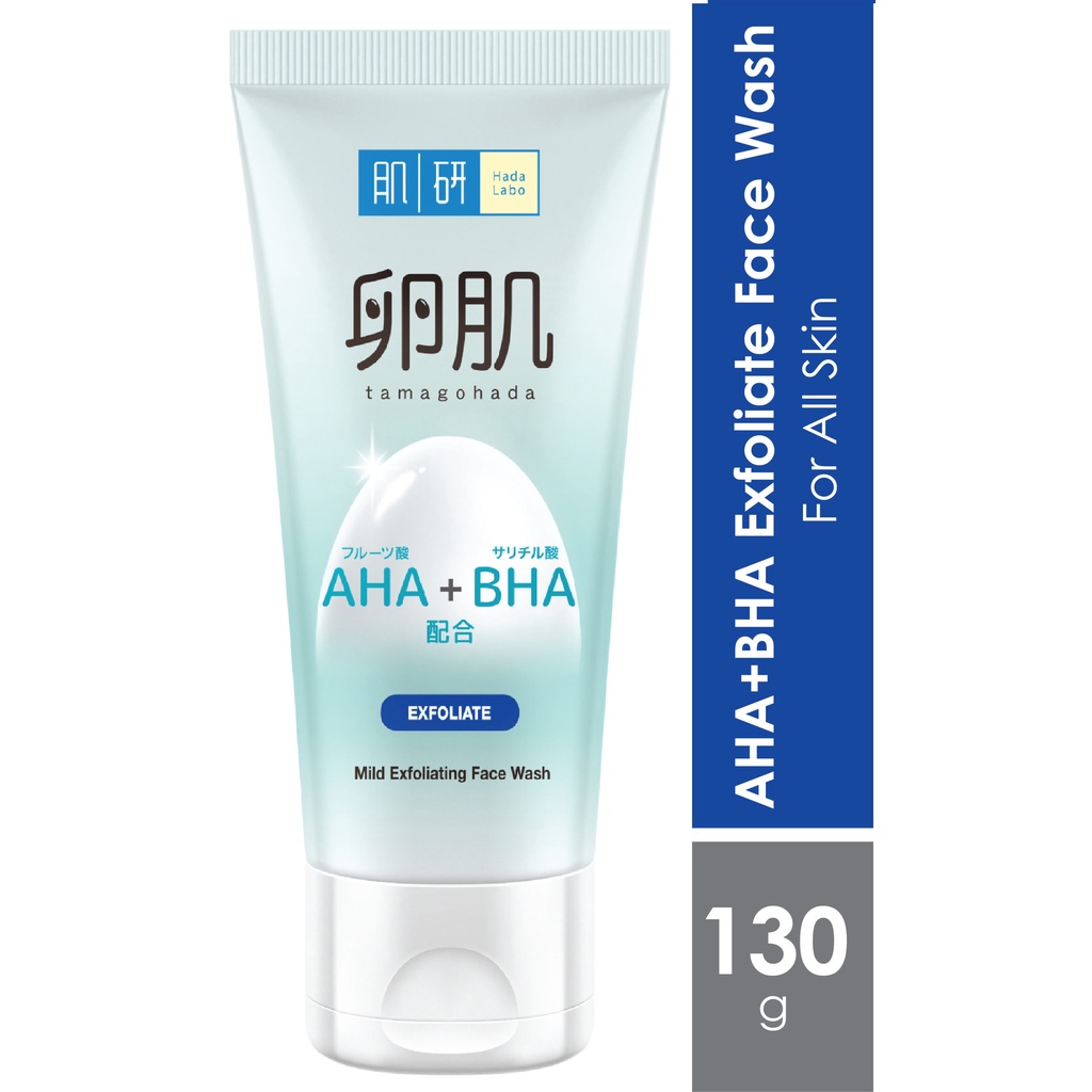 Hada Labo AHA BHA Exfoliate Face Wash 130g (Pencuci muka mengelupas