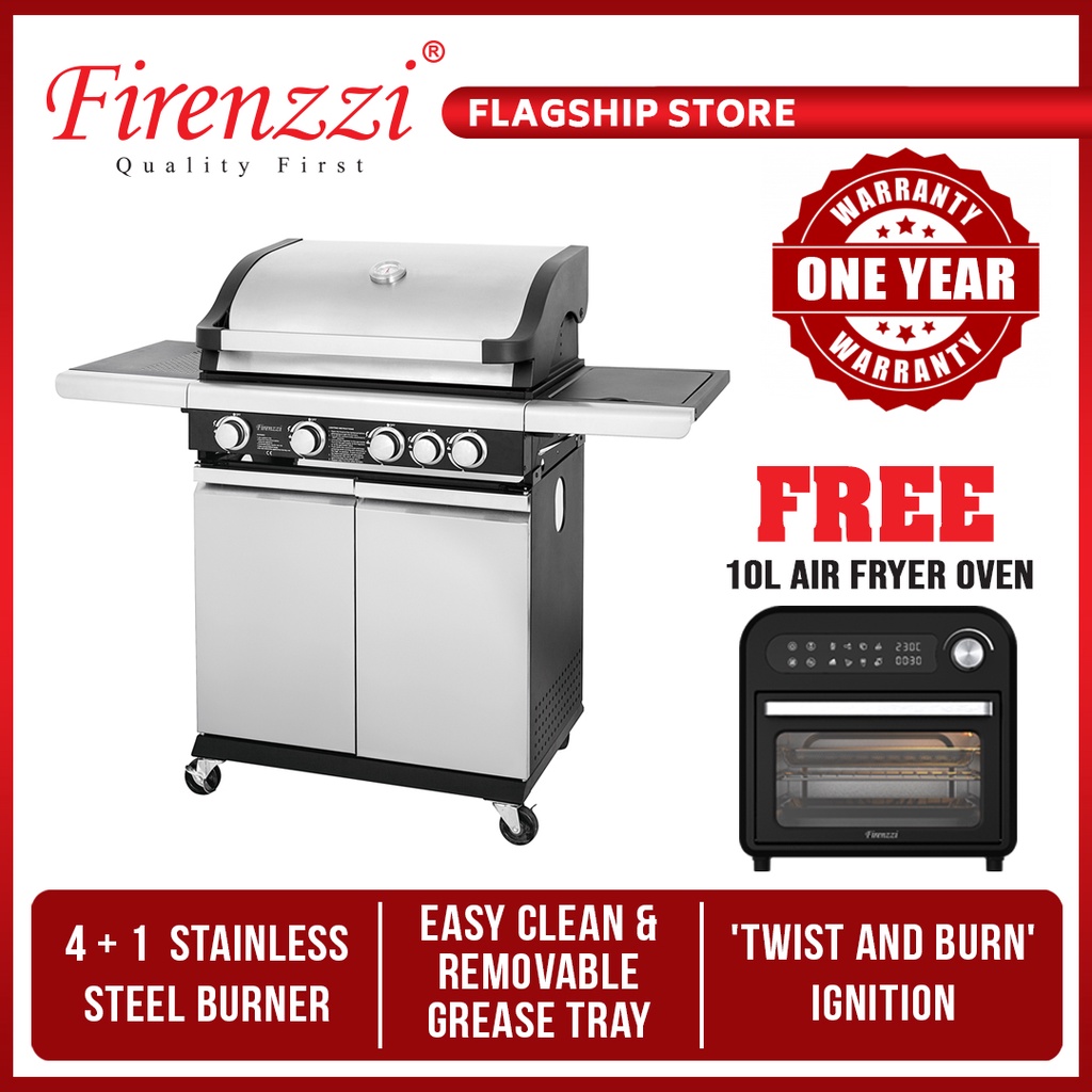 Firenzzi FBQ1548 BBQ Expert Gas Grill with Free Accessories & 10L Air
