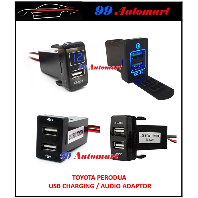 Car Dual 2 USB Port Fast Charger Adapter For Toyota Vellfire Alphard ...
