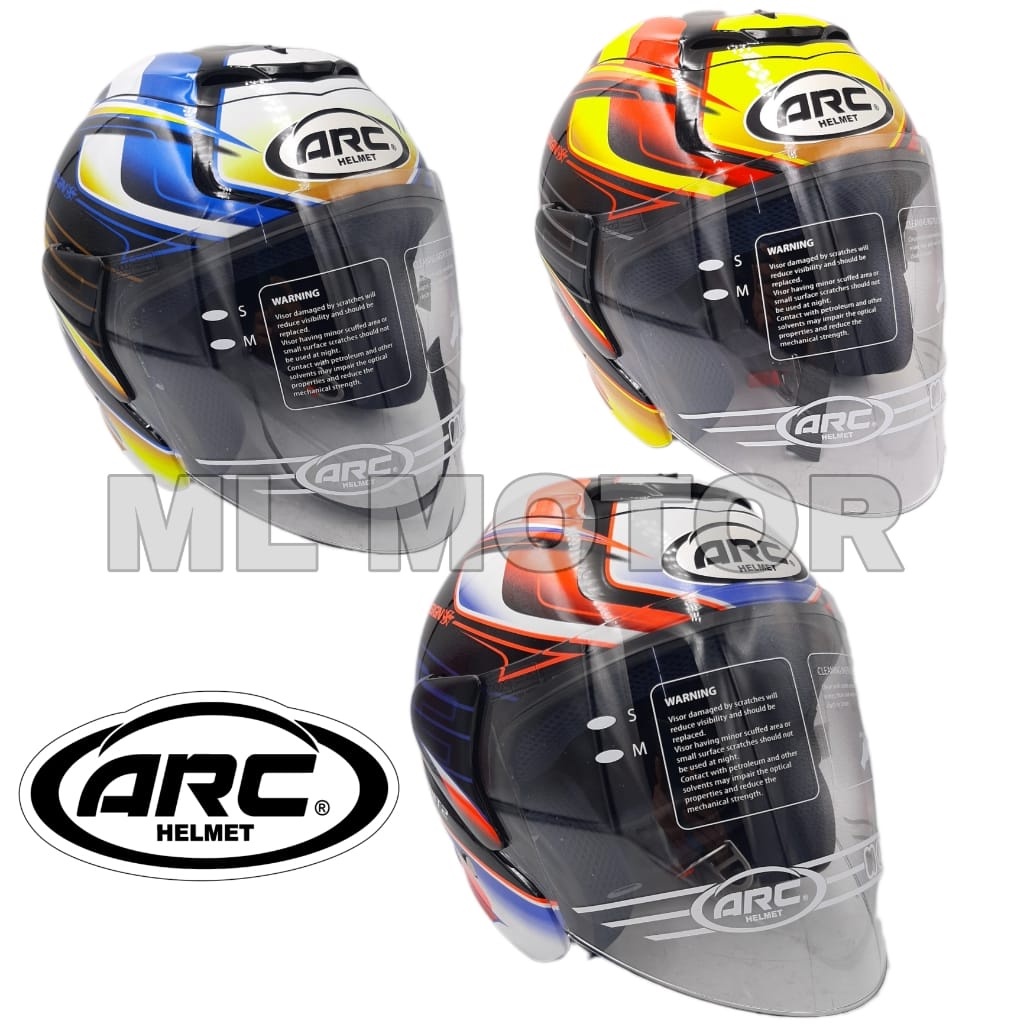 Helmet ARC RITZ YF1 Red / Yellow / Blue L 2XL 100% Original | Shopee ...