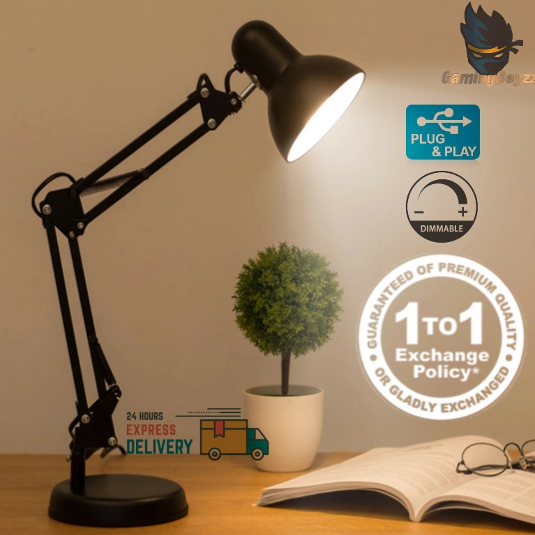 Vintage Style LED Table Lamp Metal Wire Reading Lamp Desk Lamp Long Arm