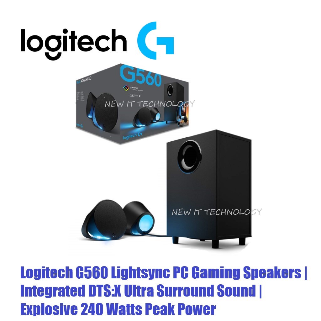 Logitech G560 Lightsync RGB Gaming Speaker & Z625 400w System 2.1 Subwoofer&Optical & Z607 160w