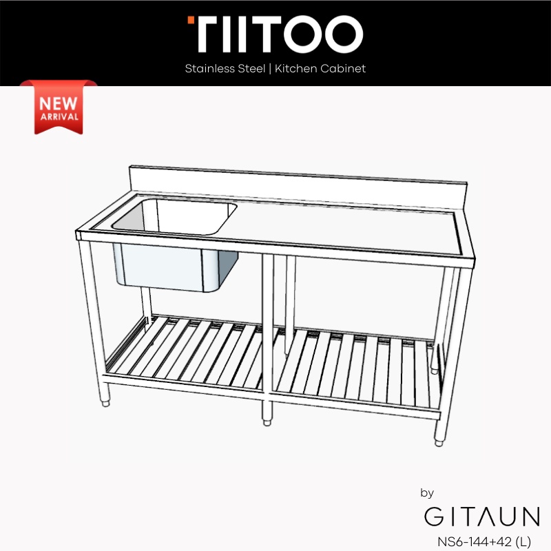 [TIITOO] Stainless Steel Kitchen Sink With Leg / Stainless Steel Sink
