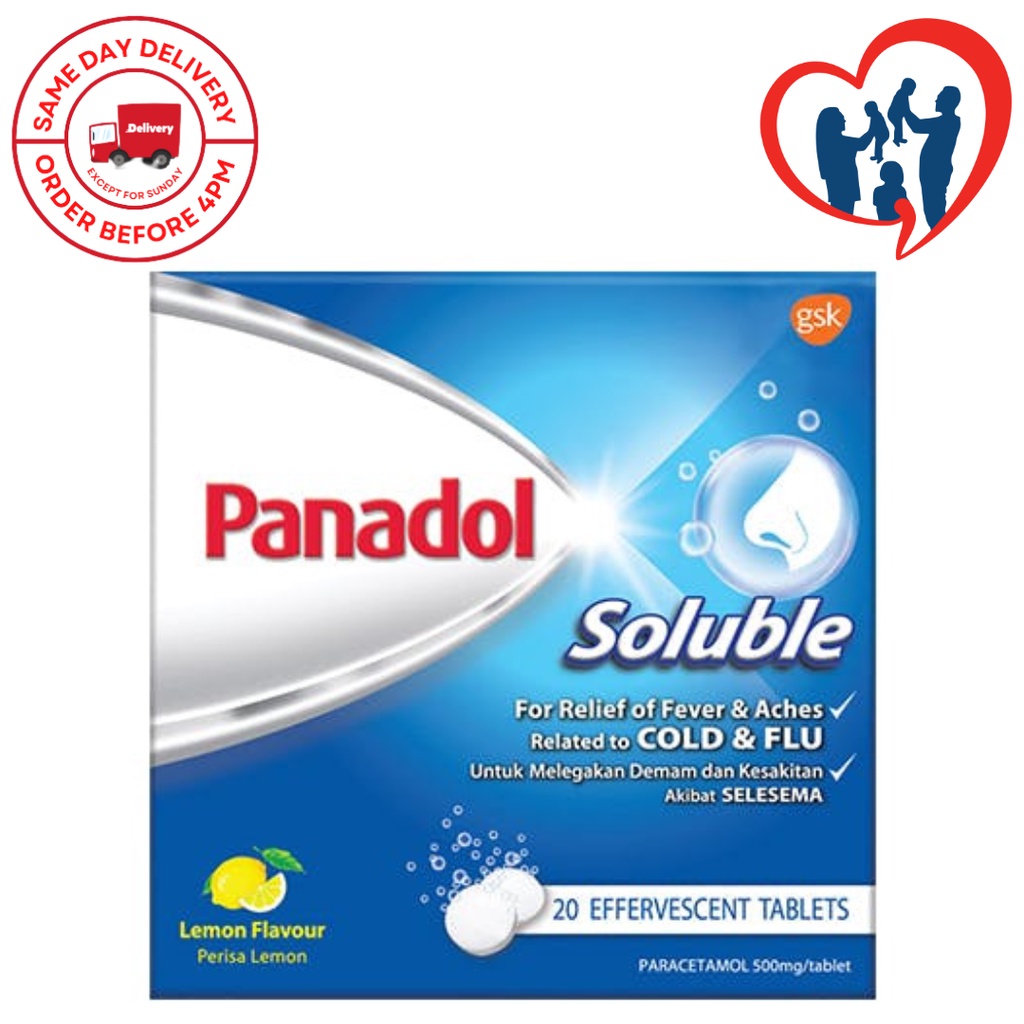 PANADOL SOLUBLE TABLET 500MG 4'S (EXP:02/25) | Shopee Malaysia