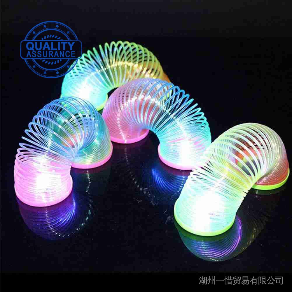 3D Glow in Dark Walking Rainbow Spring Toy Circle Slinky Stretchy Toy ...