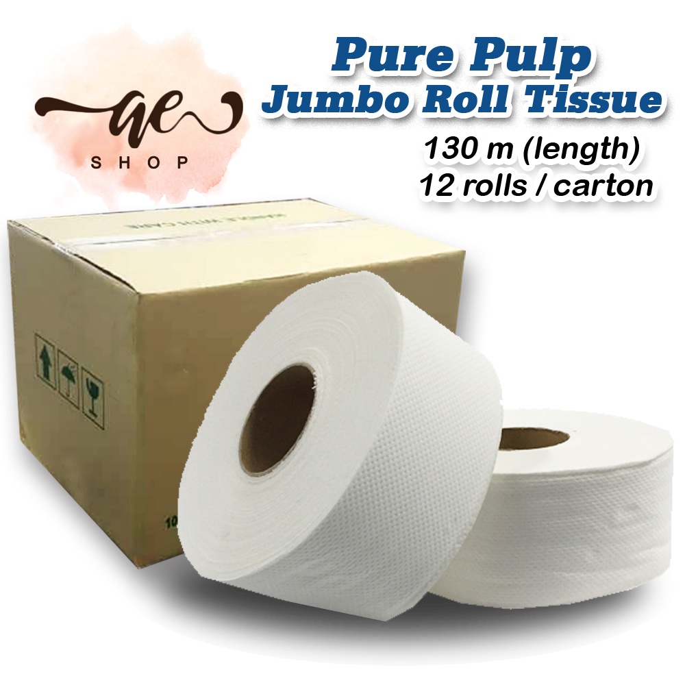 Jumbo Roll Tissue (pure pulp) 120 m (length) x 12 rolls / carton Jumbo ...