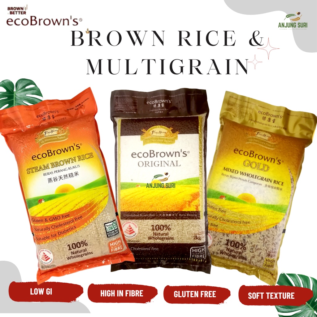 Eco Brown Rice Original Steam Multigrain Vacuum Pack Gluten Free Zero