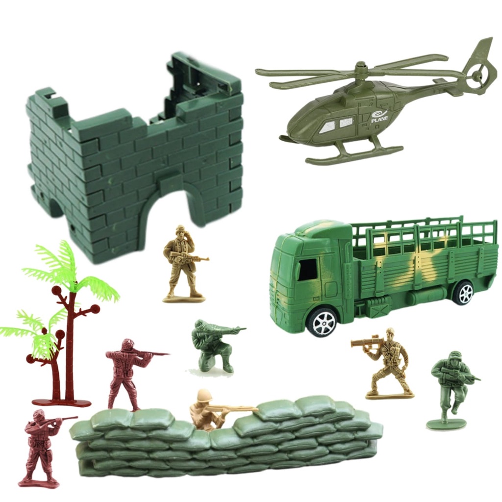 Military Plastic Soldier Model Set Toy Army Men Figures Accessories Kit ...