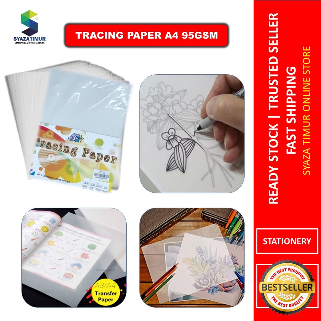 [ST-GR MY] Tracing Paper A4 95 GSM High Quality GF 5 Star Transparent ...