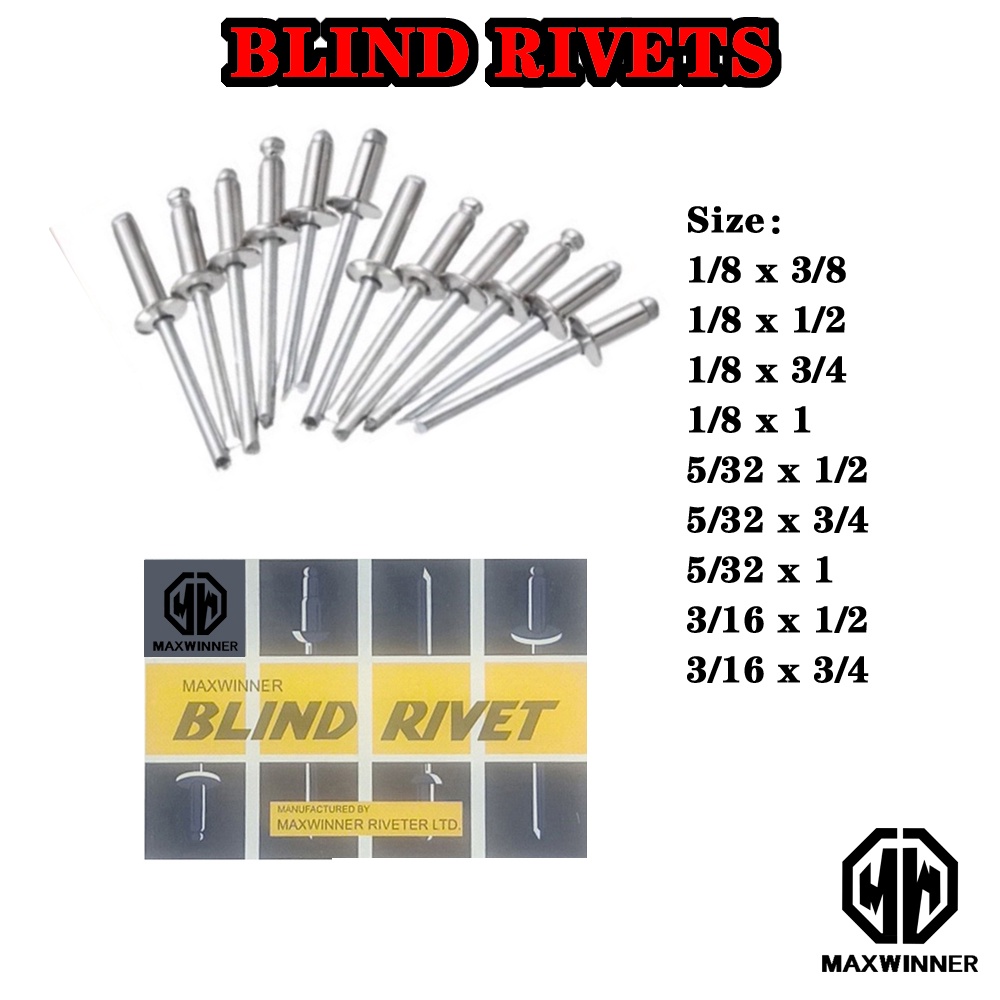 MAXWINNER BLIND RIVETS Brown, White. Complete Model (Sold per Box ...