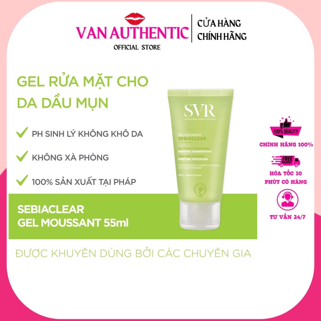 Svr Sebiaclear Gel Moussant Cleanser For Oily & Sensitive Skin Type