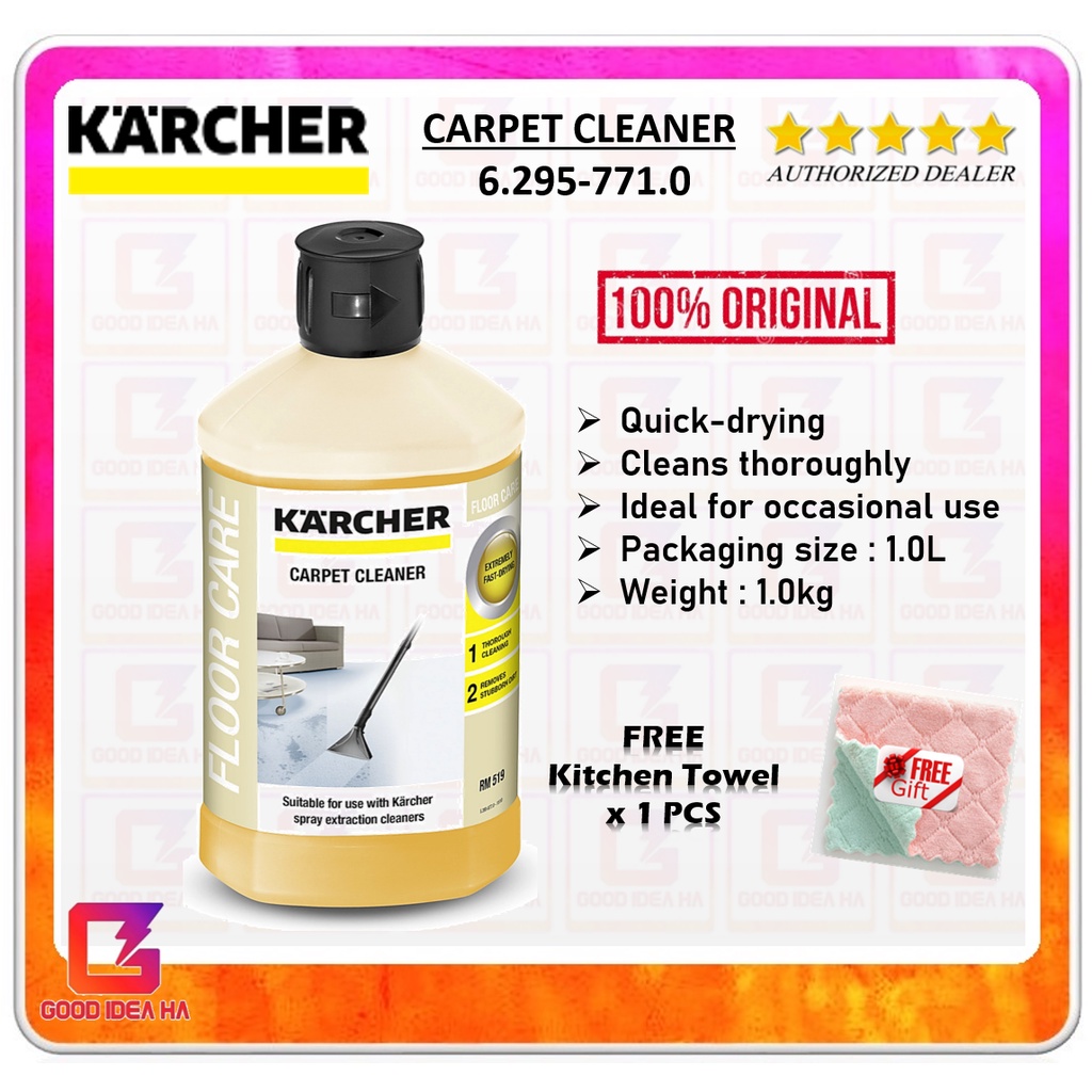 FREE KITCHEN TOWEL* KARCHER RM 519 Liquid Carpet cleaner 1L (6.295-771.0)