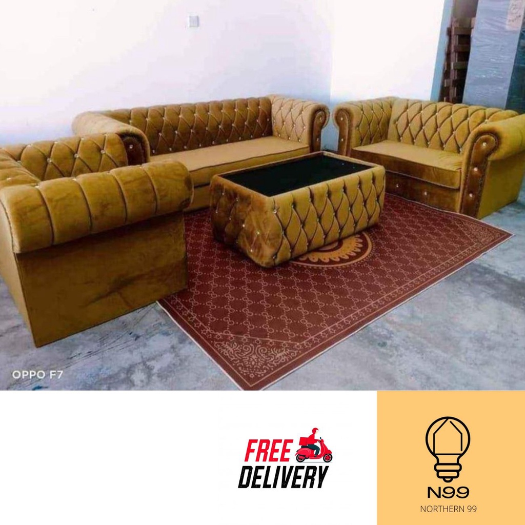 SOFA CHESTERFIELD (3+2+1+Coffee Table) G SERIES FAST DELIVERY Shopee