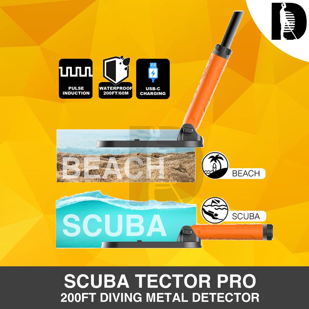 Quest Scuba Tector Pro - Foldable Underwater Detector for Divers