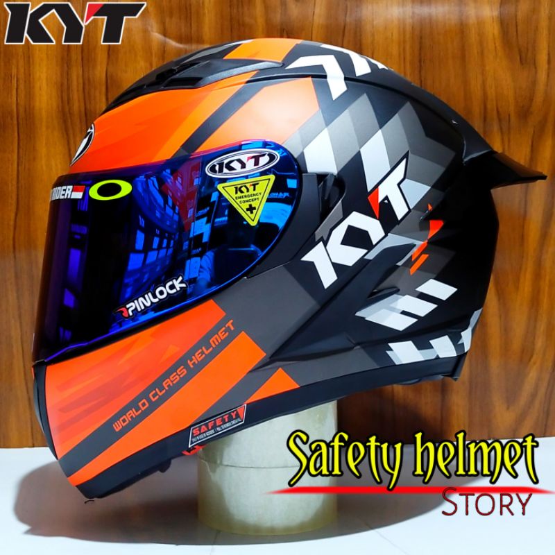 Full Face Helmet Kyt Falcon Fr Flow Black Red Handsome Package Shopee