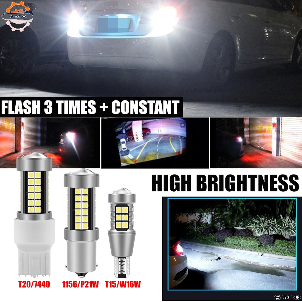 (Strobe 3 Times + Constant) 1pc Car Reverse Led Light Bulb Flash Constant T15/W16W T20/7440 1156