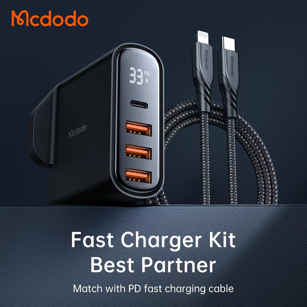MCDODO CH-2240 / CH-2241 / CH-2242 33W Fast Charger Adapter / PD + QC Super Fast Quick Charging / 4 Port Output | Shopee Malaysia