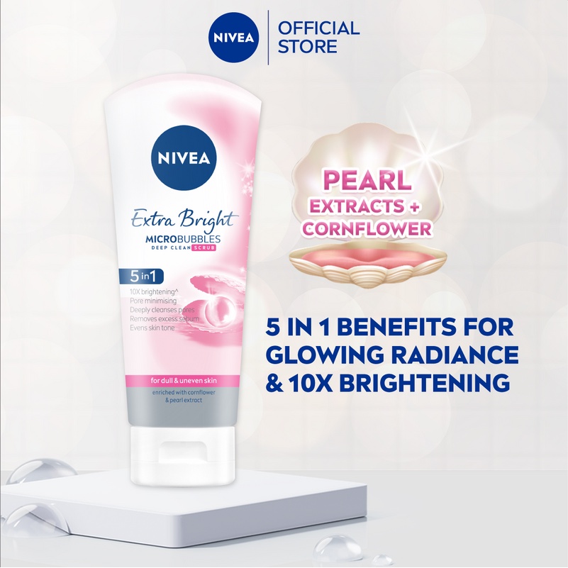 NIVEA Pearl Bright Microbubbles Deep Clean Scrub 100g / Face Scrub