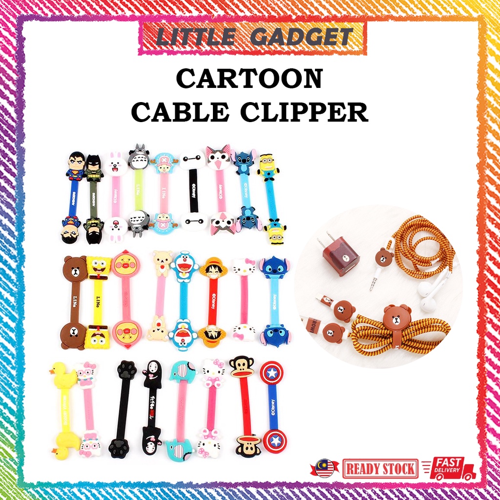 Cute Cartoon Cable Clipper Tie for Earphone Data Line Wrap Winder Fixer