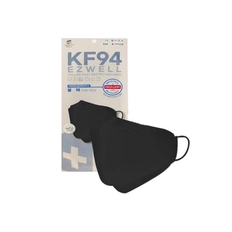 [EZWELL] KF94 Yellow Dust Protection 4Ply Adult Face Mask 1P ( Black