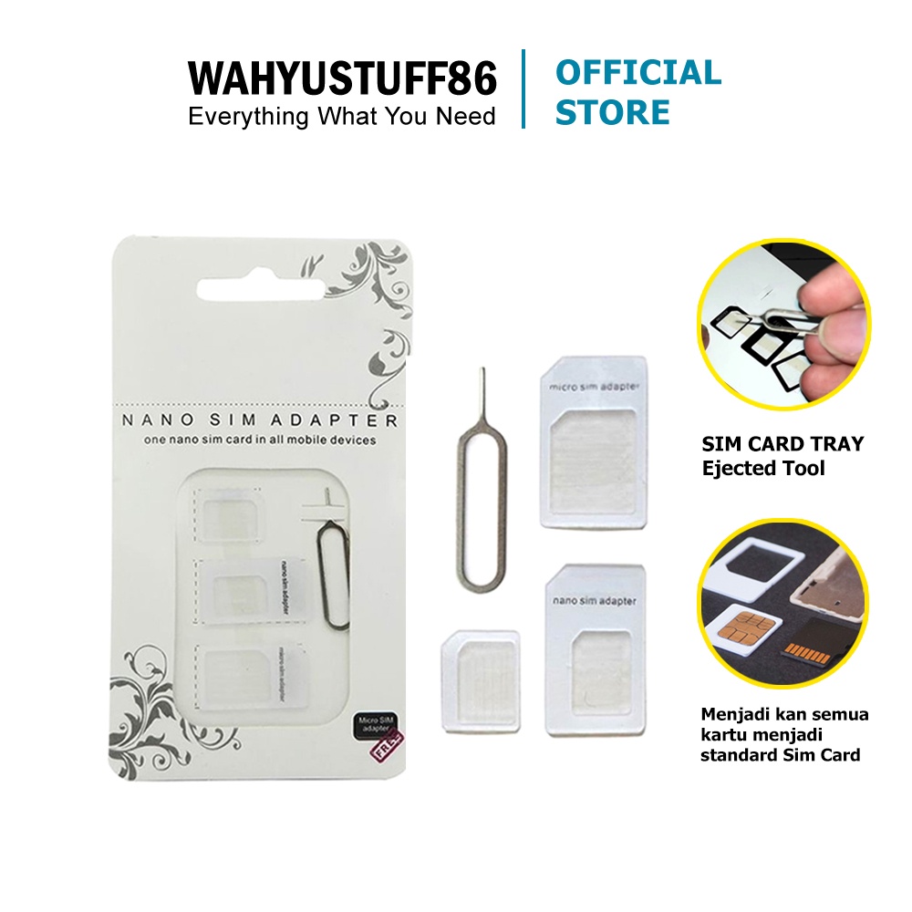 Ws190 SIM CARD ADAPTER 3 IN 1 FOR MICRO, NANO, MINI SIM CARD | Shopee ...