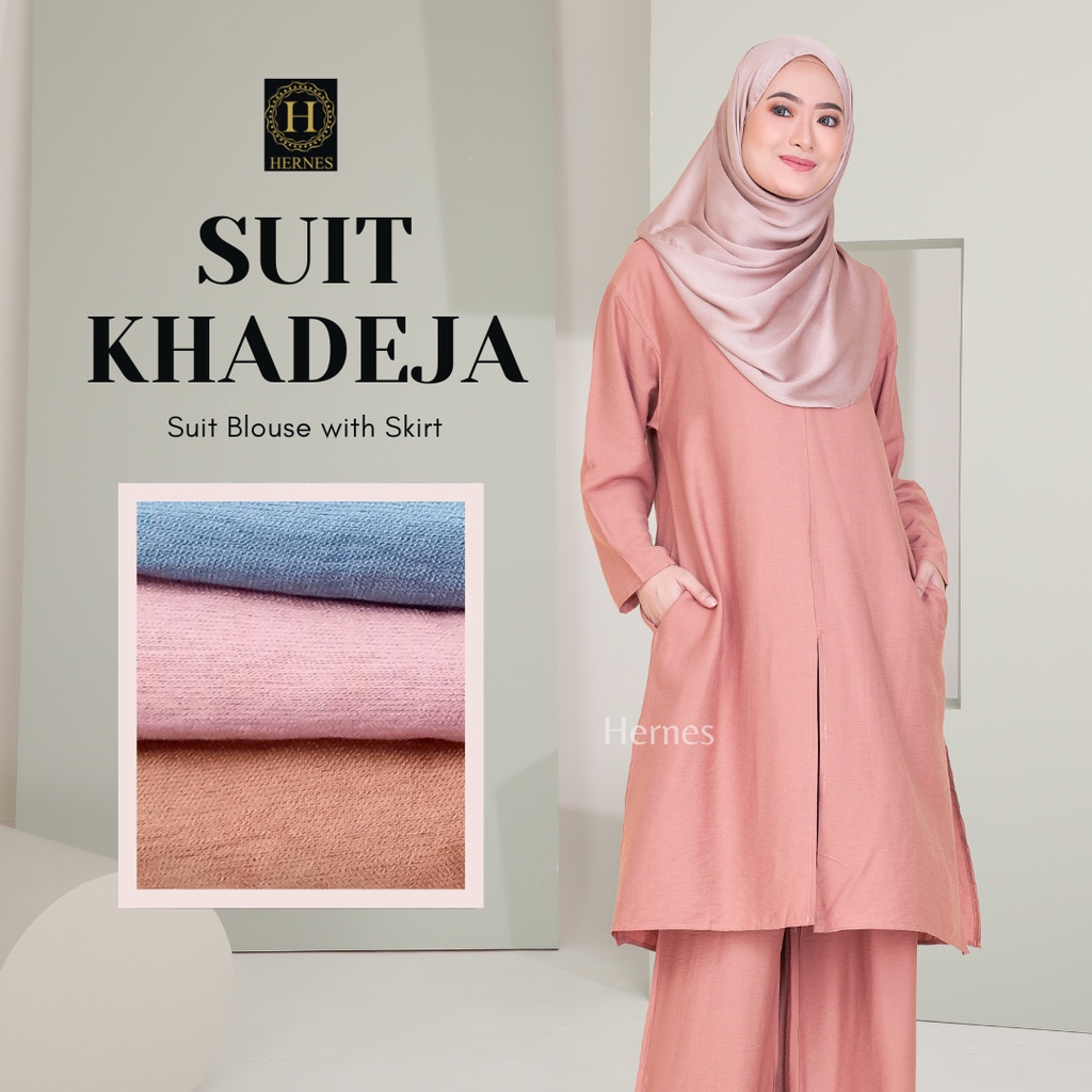 HERNES SUIT KHADEJA SET BLOUSE AND PALAZO BLOUSE MUSLIMAH WEAR MUSLIMAH ...