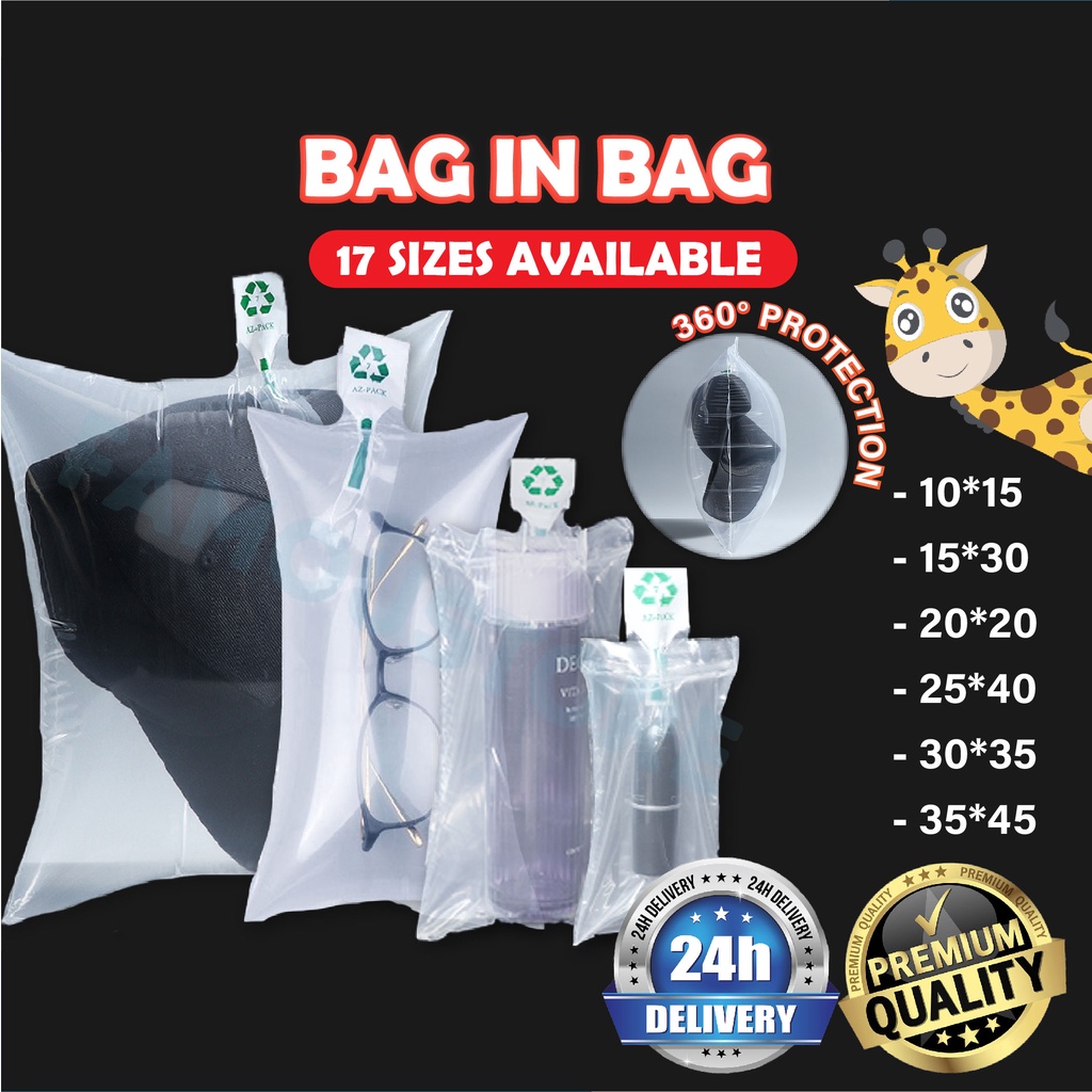 1PC Bag in Bag Inflatable Bubble Wrap Plastic Air Packaging Protective ...