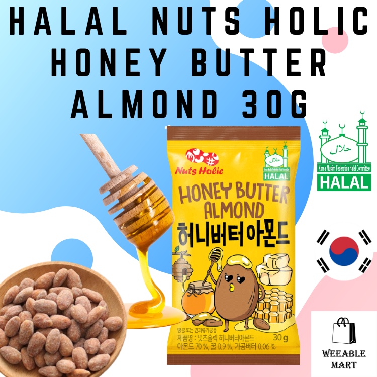 Halal Korea Nuts Holic Honey Butter Almond 30g Shopee Malaysia