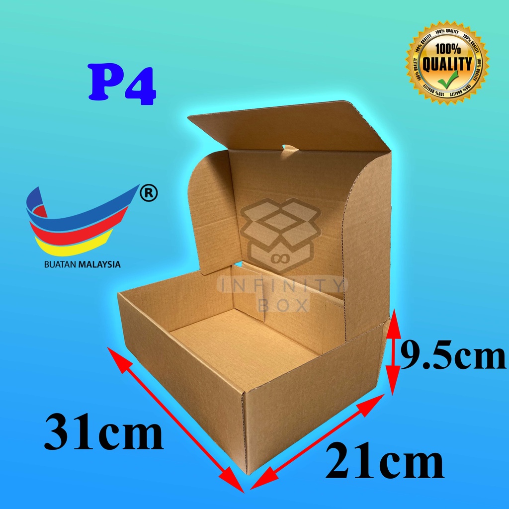 P4 (31cm*21cm*9.5cm) Mailer Box, Pizza Box, A4 Size Box, Shoes Box ...