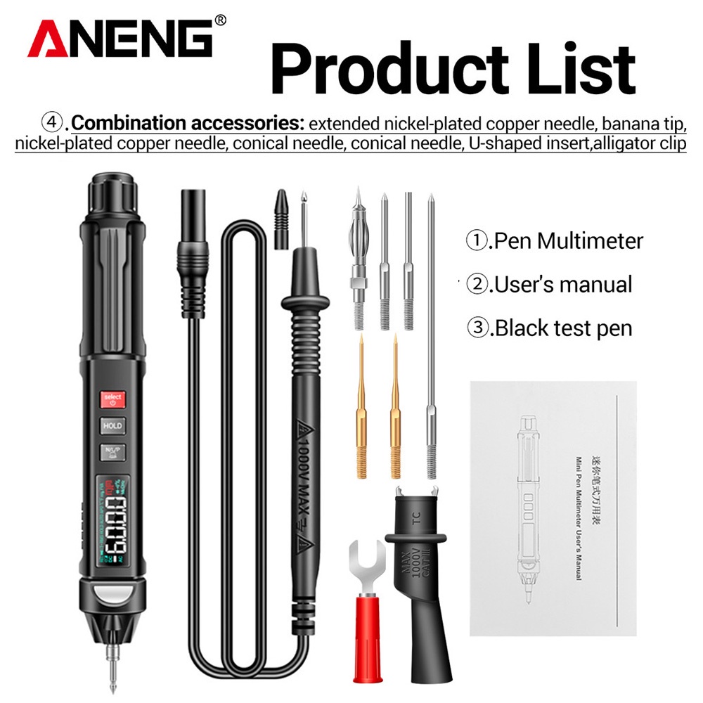 ANENG A3009 Pen Type Multimeter Intelligent Voice Broadcast Pen Tester ...