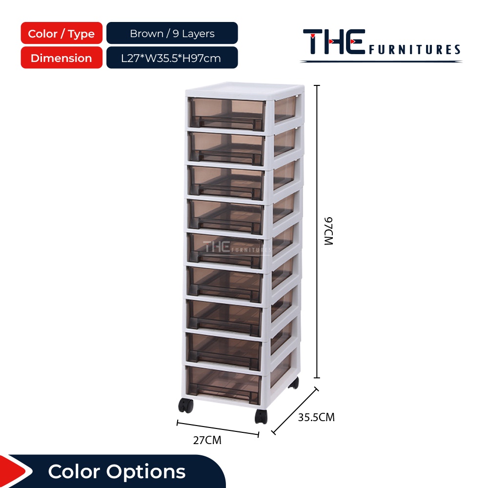 THE 5/6/7/8/9/10 Layers Multipurpose Movable Trolley Drawer Storage ...