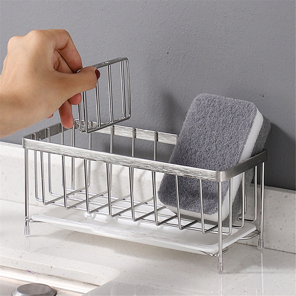 Sink Dish Detergent Storage Rack Drainer Basket Sponge Holder Durable