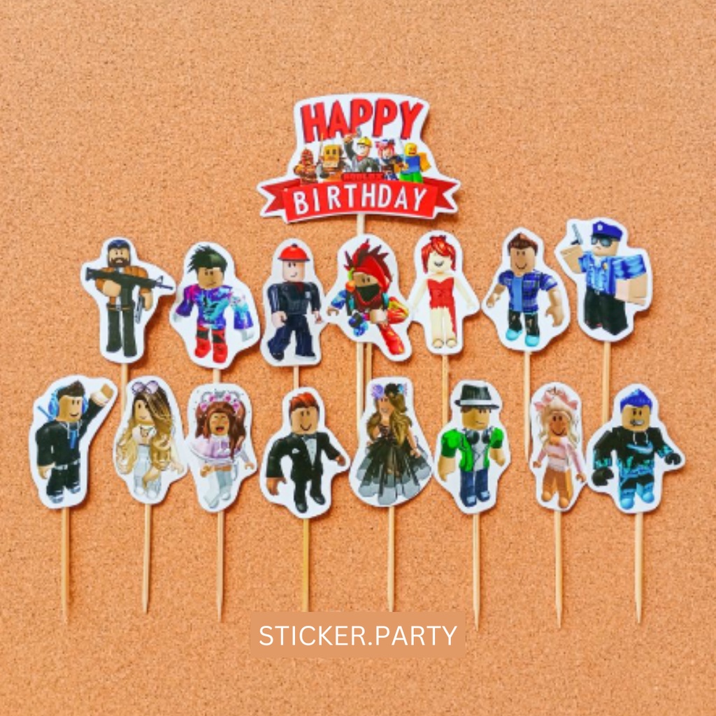 Topper Roblox Happy Birthday Hbd Birthday Cake Decoration Cake