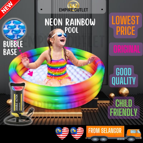 NEON RAINBOW SWIMMING POOL KOLAM RENANG NEON INFLATABLE SWIMMING POOL ...