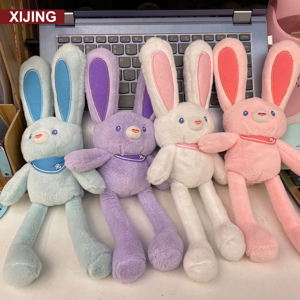 XJ-Pull Rabbit Pendant Fun Plush Pull Ears Rabbit Telescopic Doll Lar ...