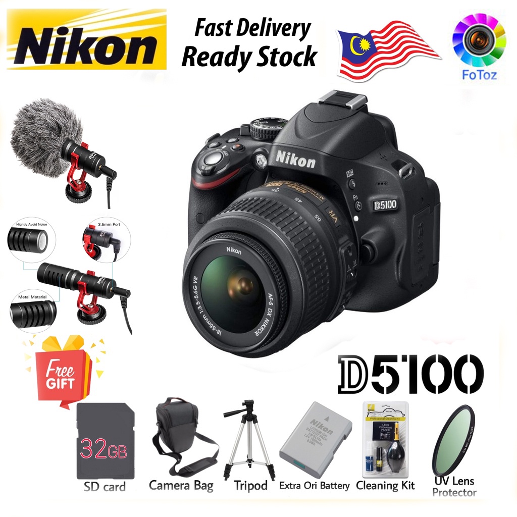 Nikon D5100 18-55mm kit DSLR Camera ( Malaysia Warranty) | Shopee Malaysia