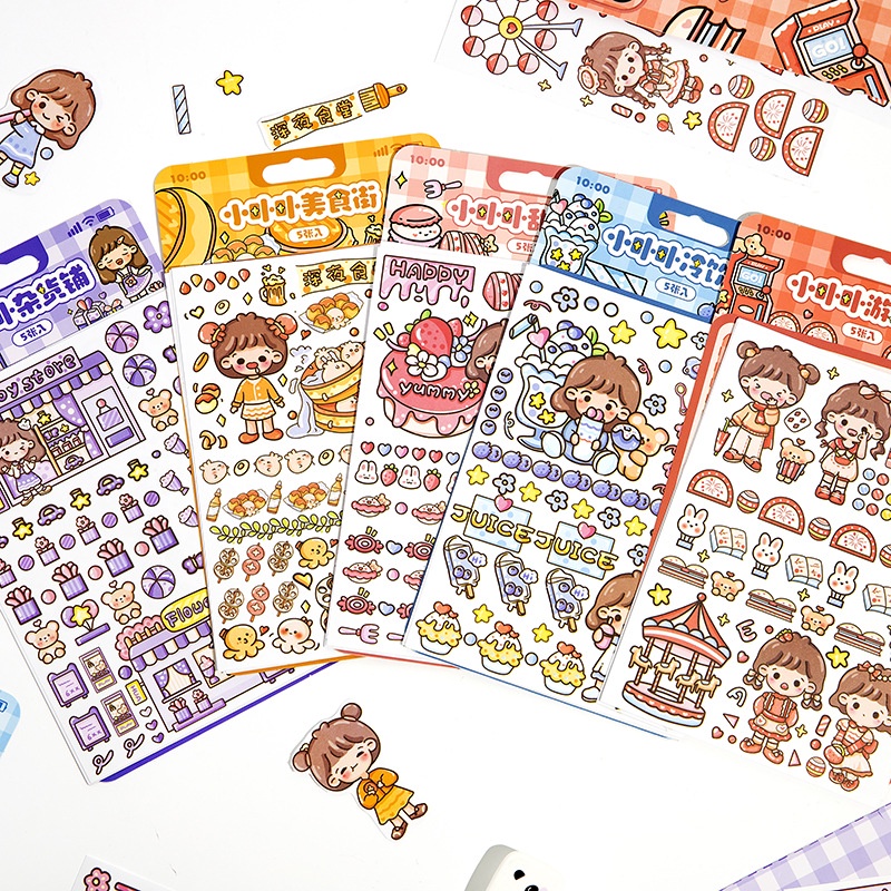 Small BuBu Time series cute cartoon children diy hand account stickers ...