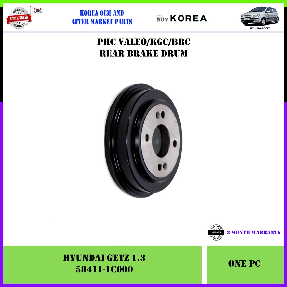 Hyundai Getz 1.3 Rear Korea Aftermarket Brake Drum 1pc (584111C000