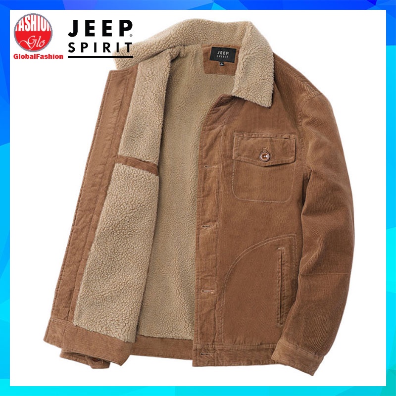 JEEP SPIRIT Jacket Men Baju Sejuk Jaket Lelaki Fleece Corduroy ...