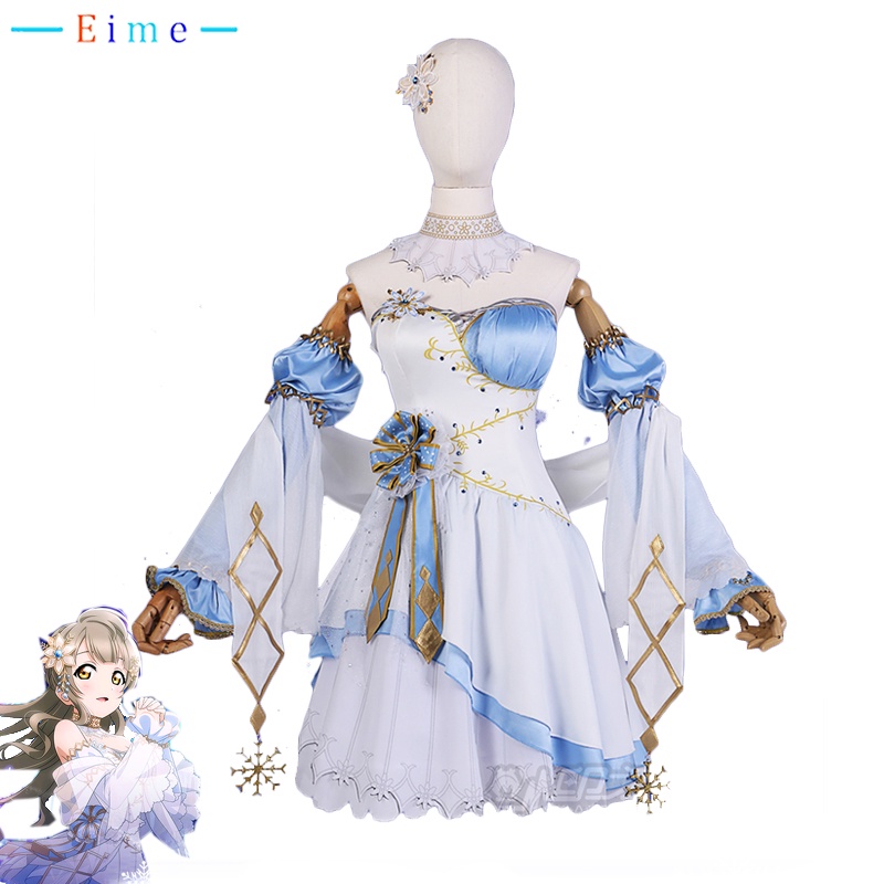 Lovelive Ice Fantasy World Kotori Minami Cosplay Costume Women Cute White Dress Suit Halloween