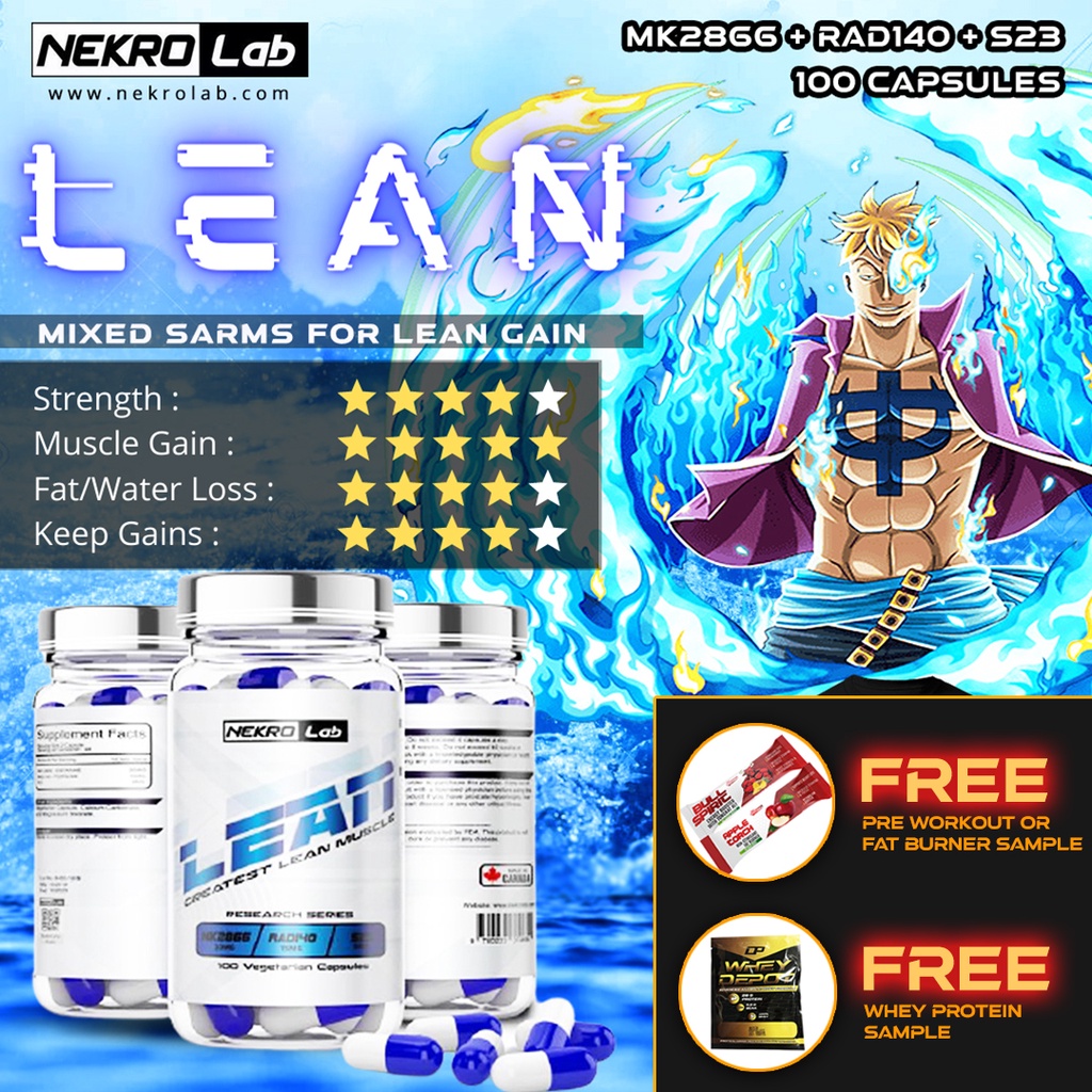 SARMS LEAN GAIN Nekro Lab [MK2866 + RAD140 + S23] 100 Capsules Lean