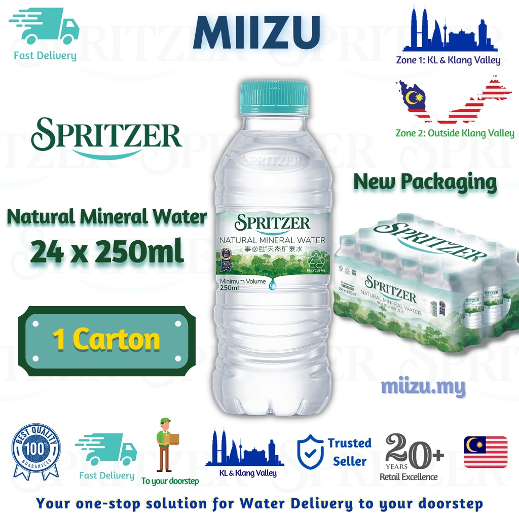 Spritzer Natural Mineral Water 24x250ml | Shopee Malaysia