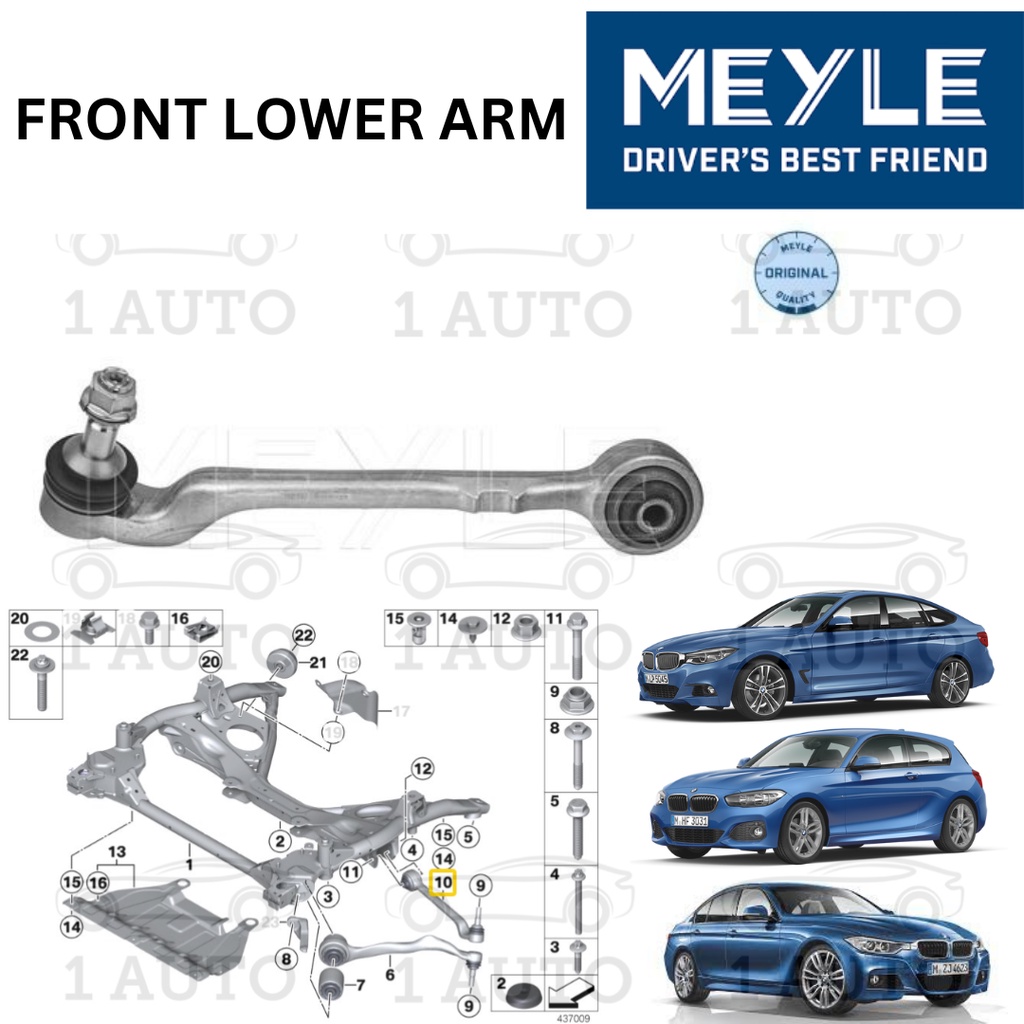 MEYLE GERMANY FRONT LOWER ARM BMW F20 F22 F30 F32 F34 GT F36 | Shopee ...