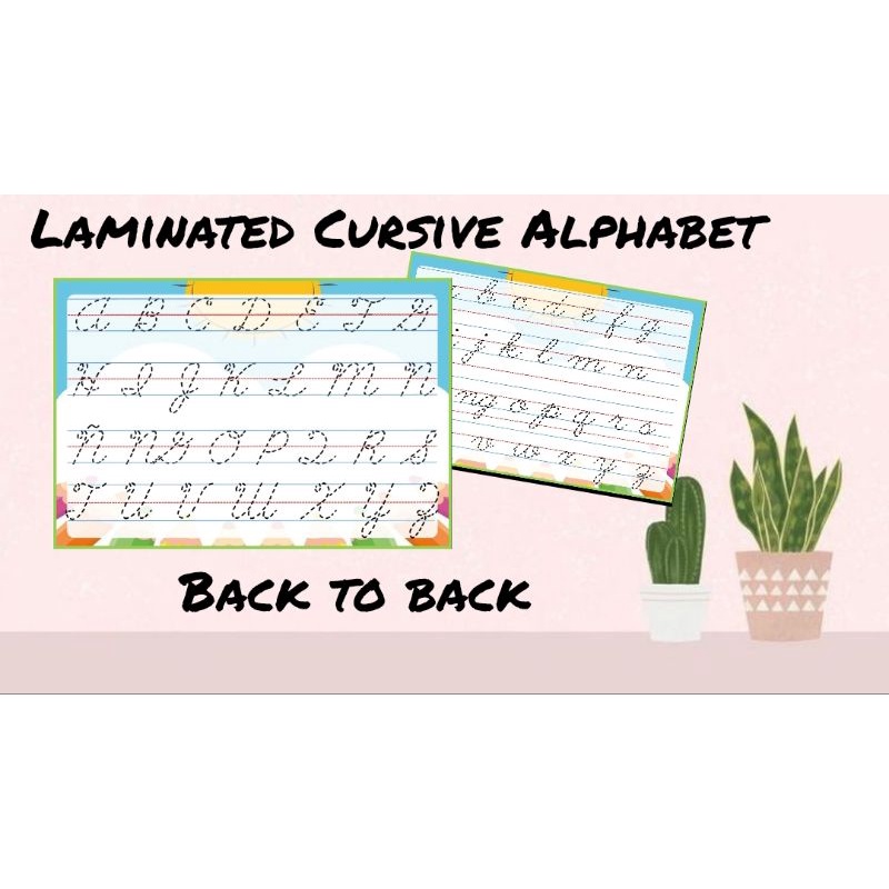 Tracing LAMINATED CURSIVE ALPHABET writing for kid(teacher pher