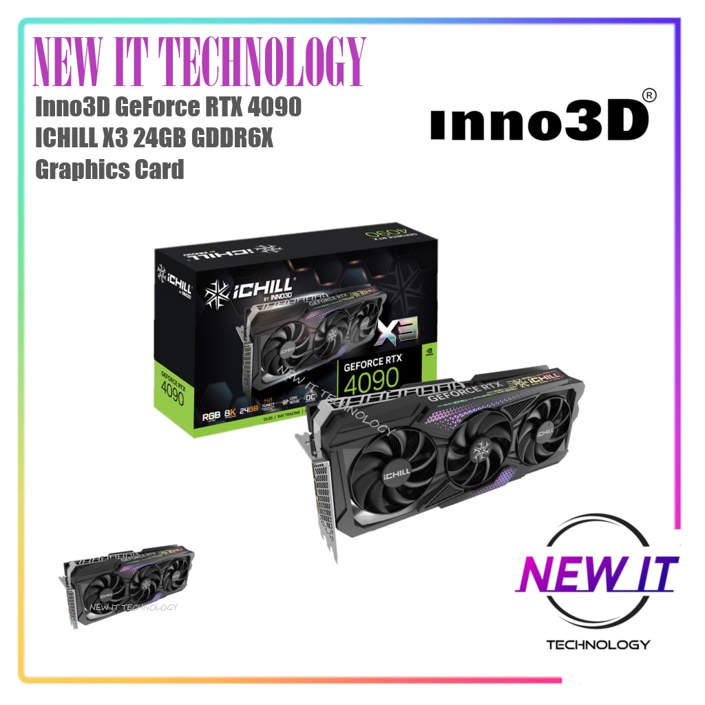 Inno3D GeForce RTX 4090 ICHILL X3 24GB GDDR6X Desktop PC Graphics Card ...