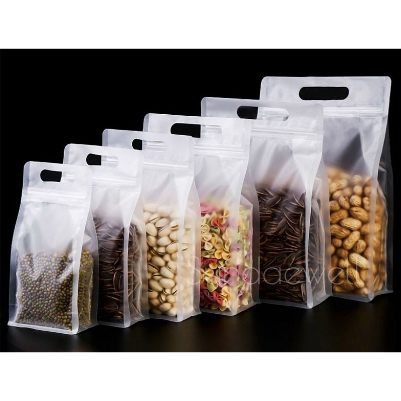 Handle PE Plastic Frosted Transparent Clear Hand Carry Zip-lock Bag ...